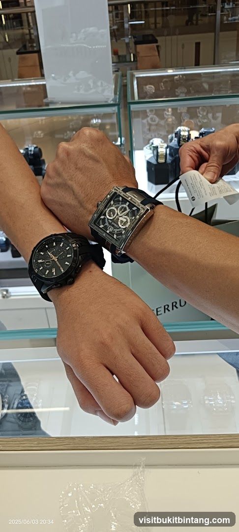 Two watches on display