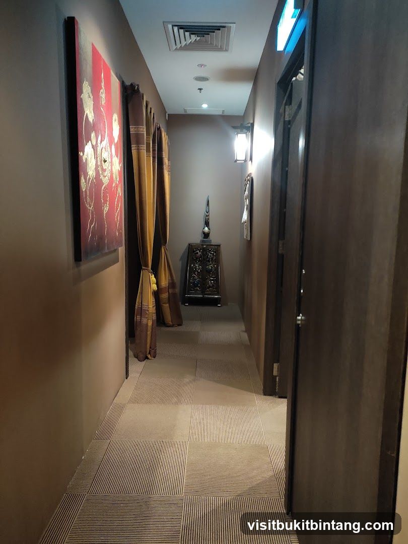 Hallway with Artwork and Curtains