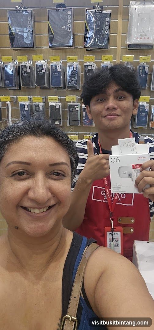 Customer and Staff with Earbuds