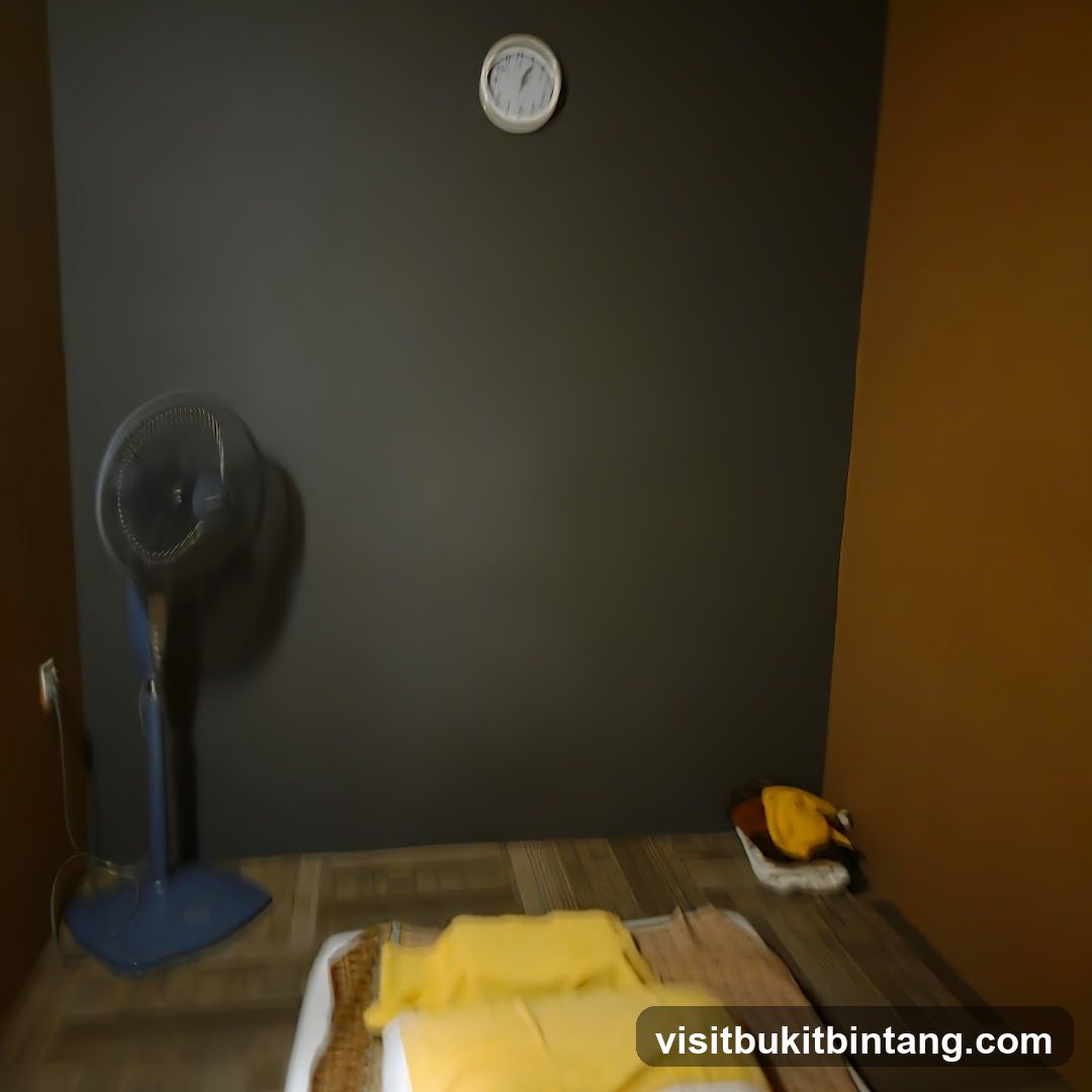 Massage room with fan and clock