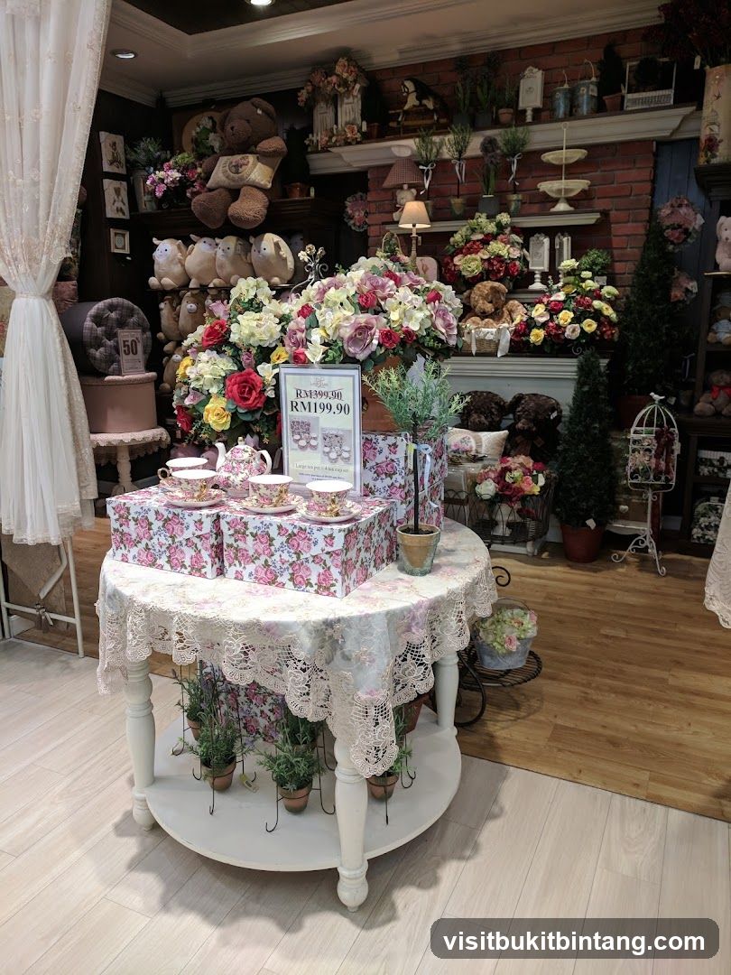 Floral Display with Tea Set