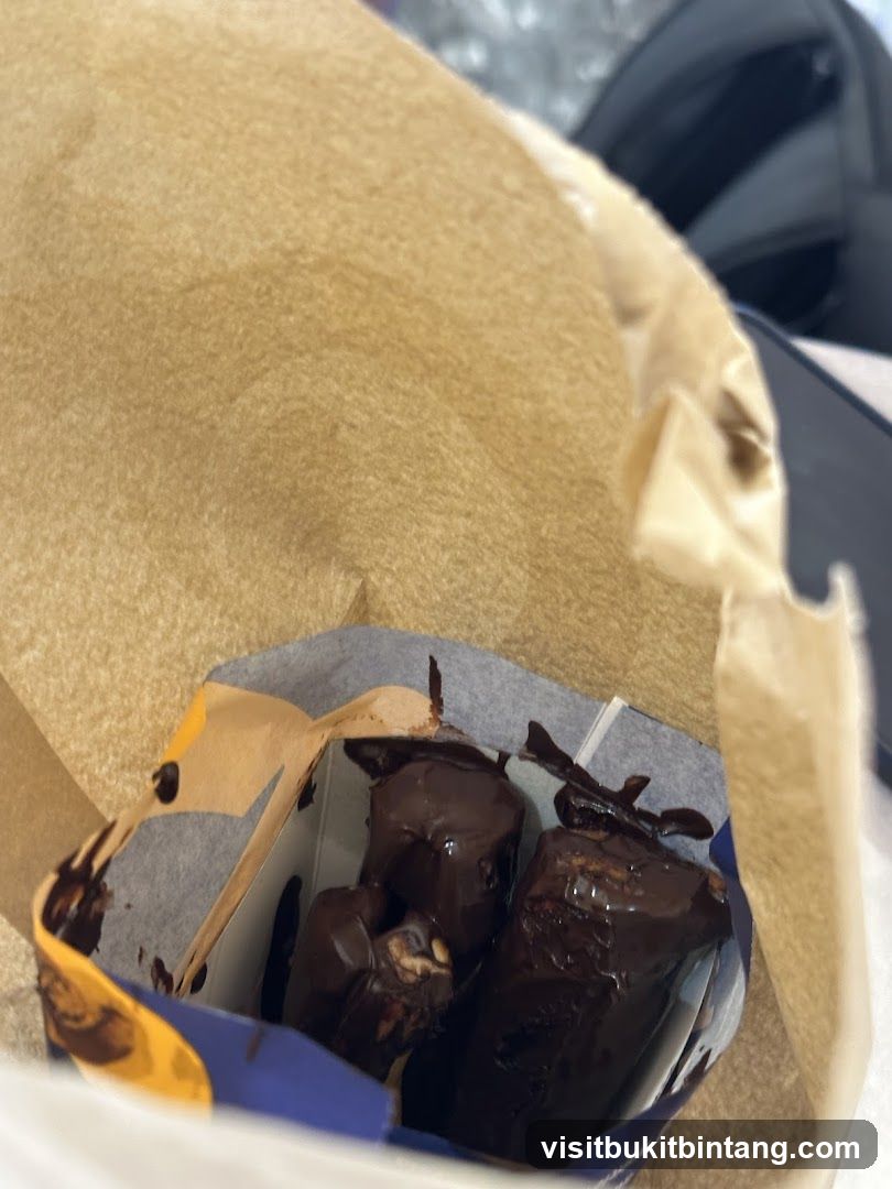 Chocolate-covered pastries in a bag