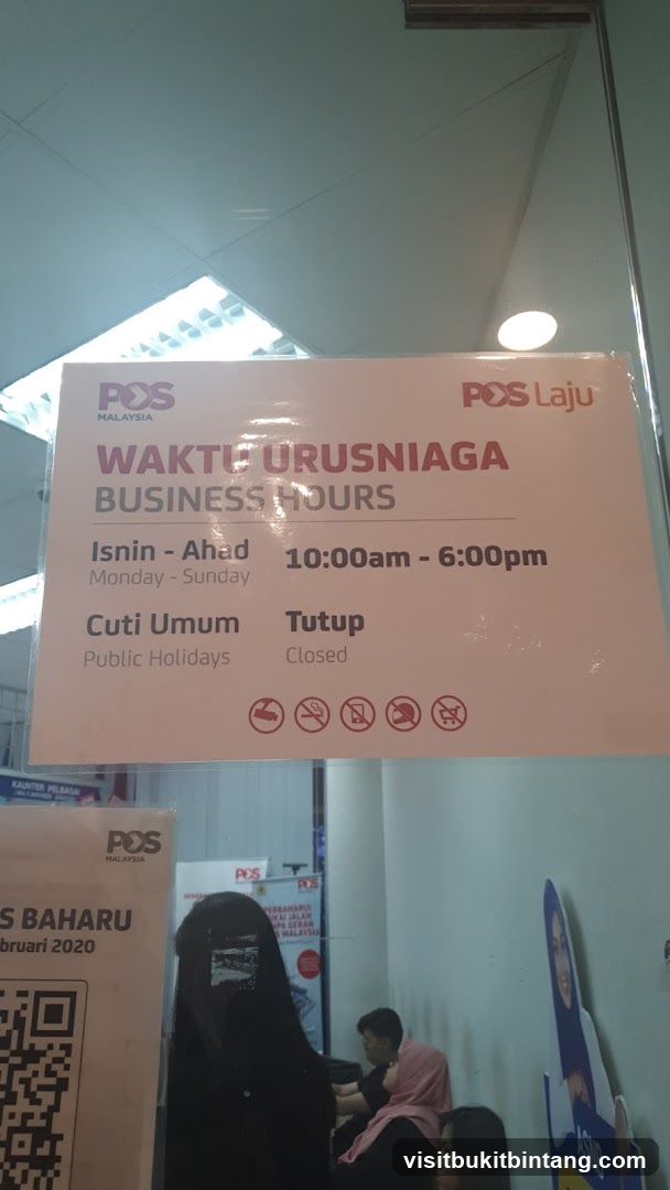 POS Malaysia Business Hours Sign