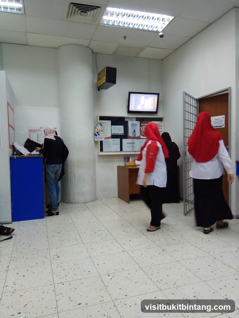 People at a service counter