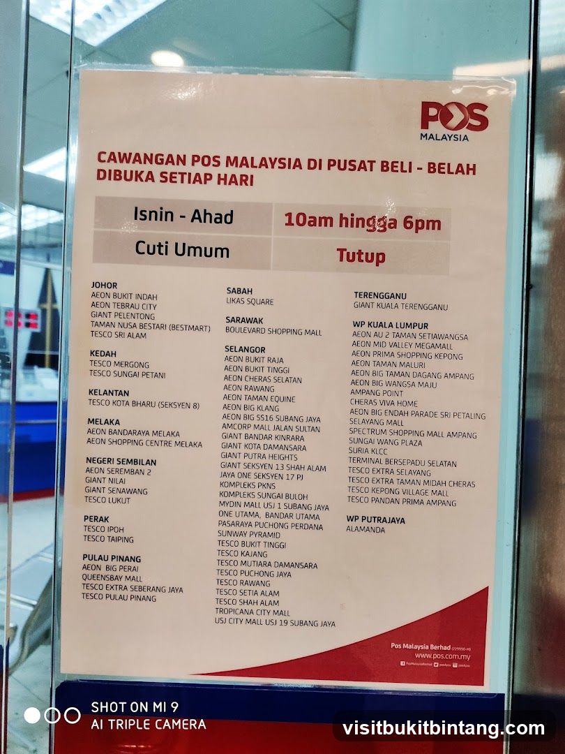 POS Malaysia Branch Information