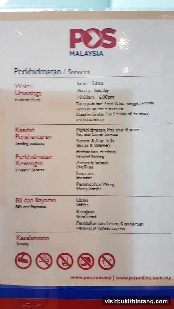 POS Malaysia Services and Hours