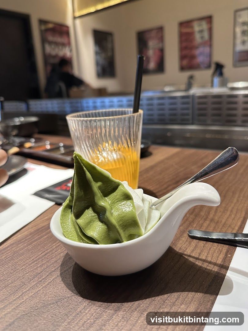 Soft Serve Ice Cream with Drink