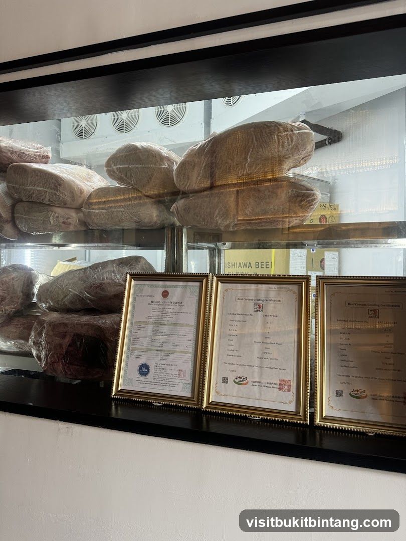 Meat Display with Certifications