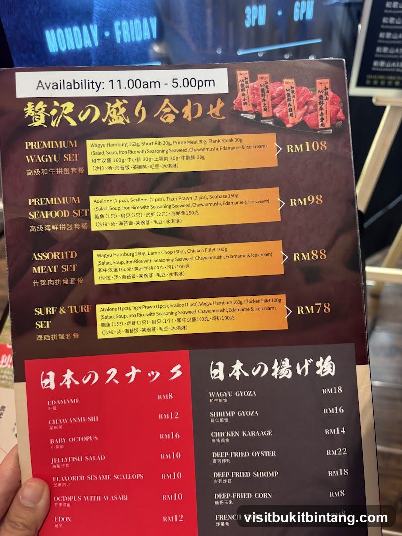Japanese Set Menu