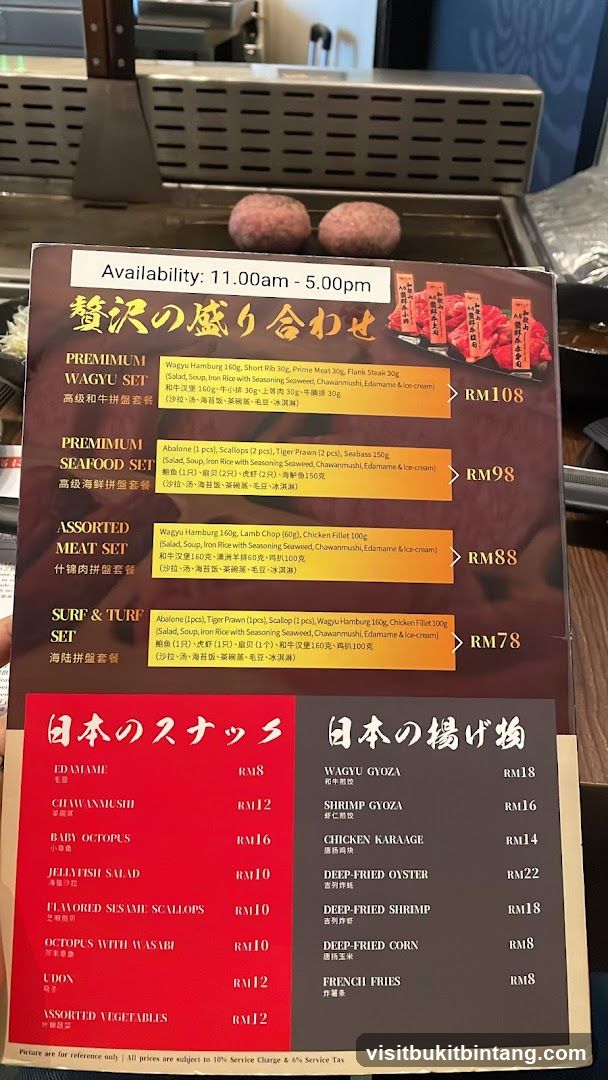 Japanese Set Menu