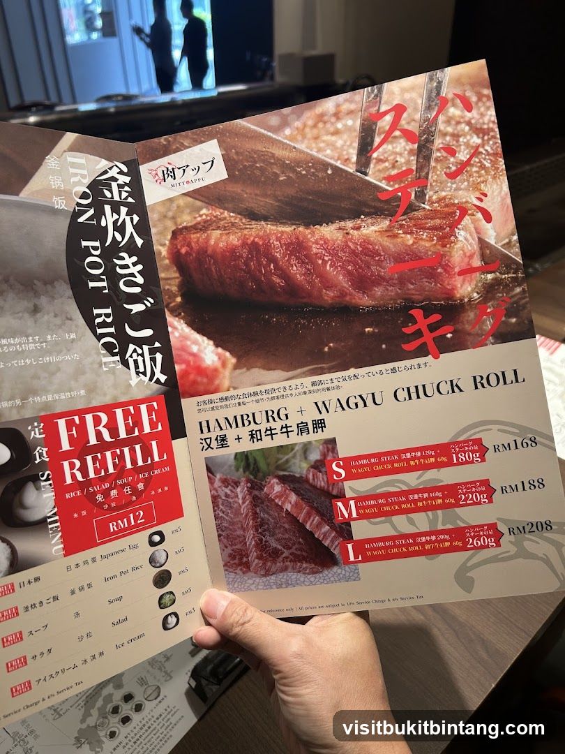 Hamburg + Wagyu Chuck Roll Menu