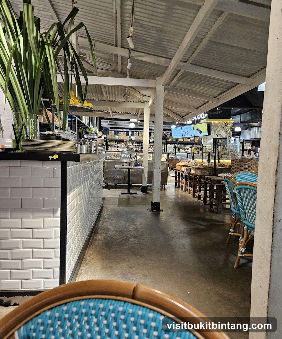 Cafe Interior with Seating and Display Cases