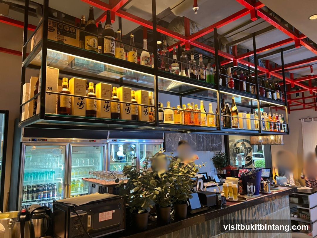 Bar Interior with Shelves of Bottles