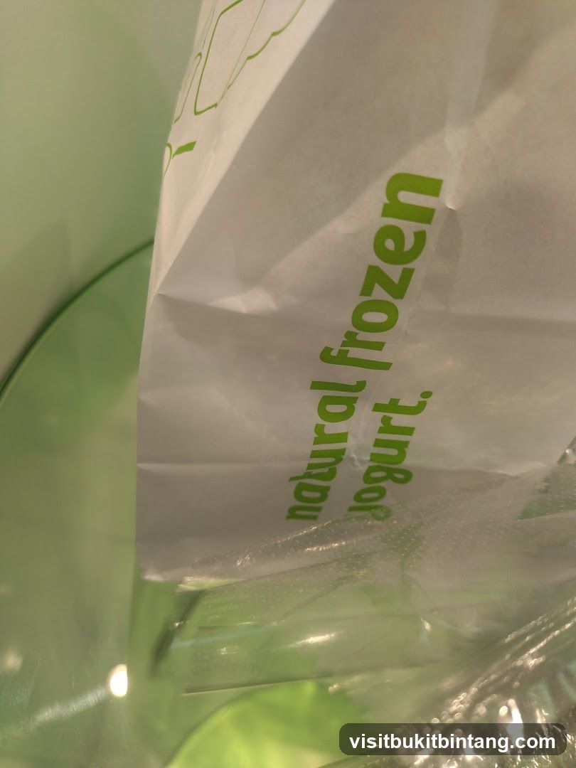 Bag with "natural frozen yogurt" text