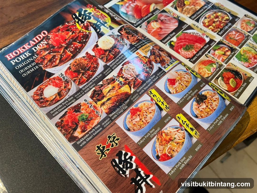Hokkaido Pork Don Menu
