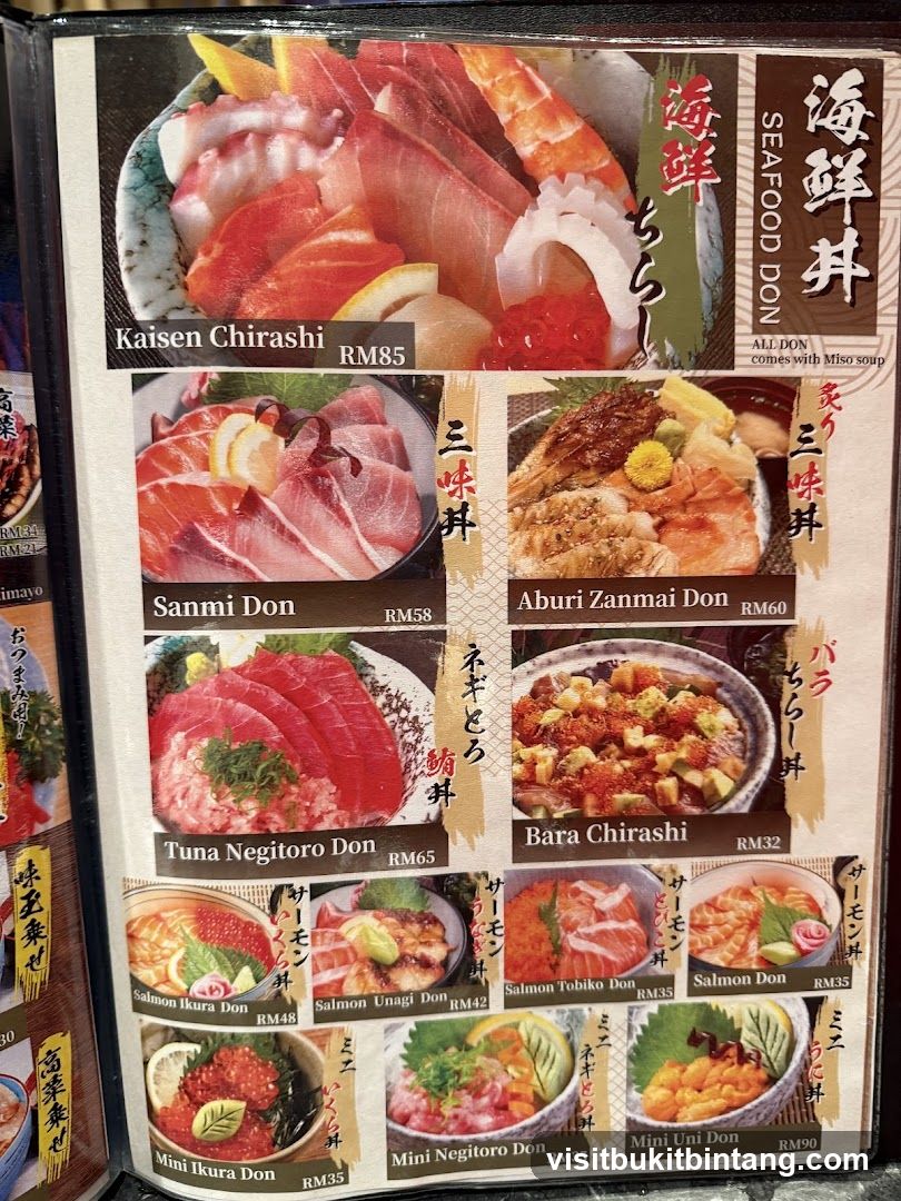 Seafood Don Menu
