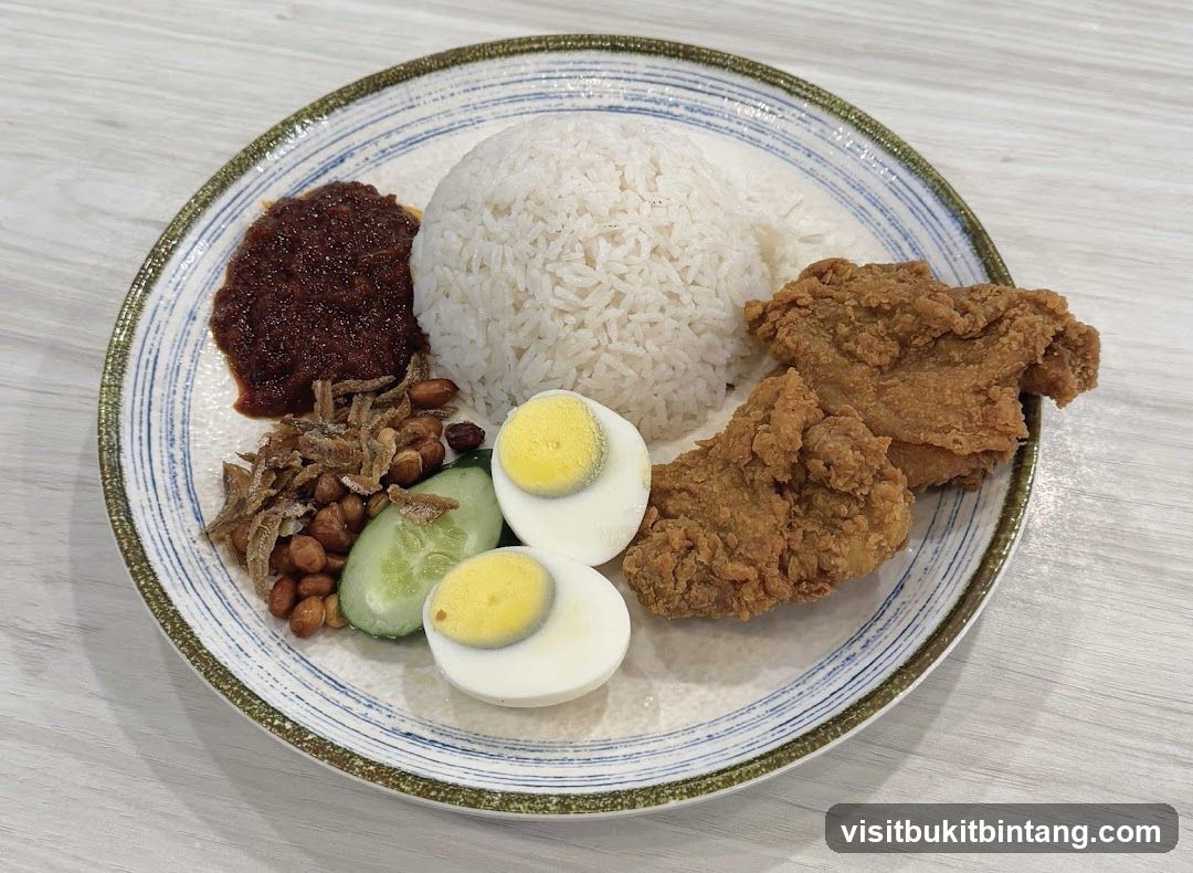 Nasi Lemak with Fried Chicken