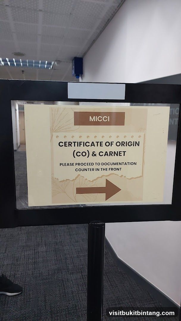 MICCI Certificate of Origin and Carnet Sign