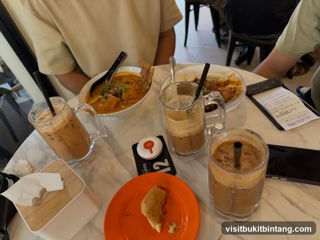 Table with food and drinks