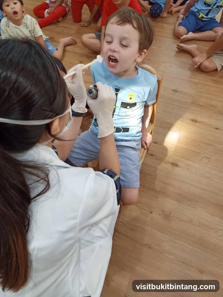 Child undergoing dental examination