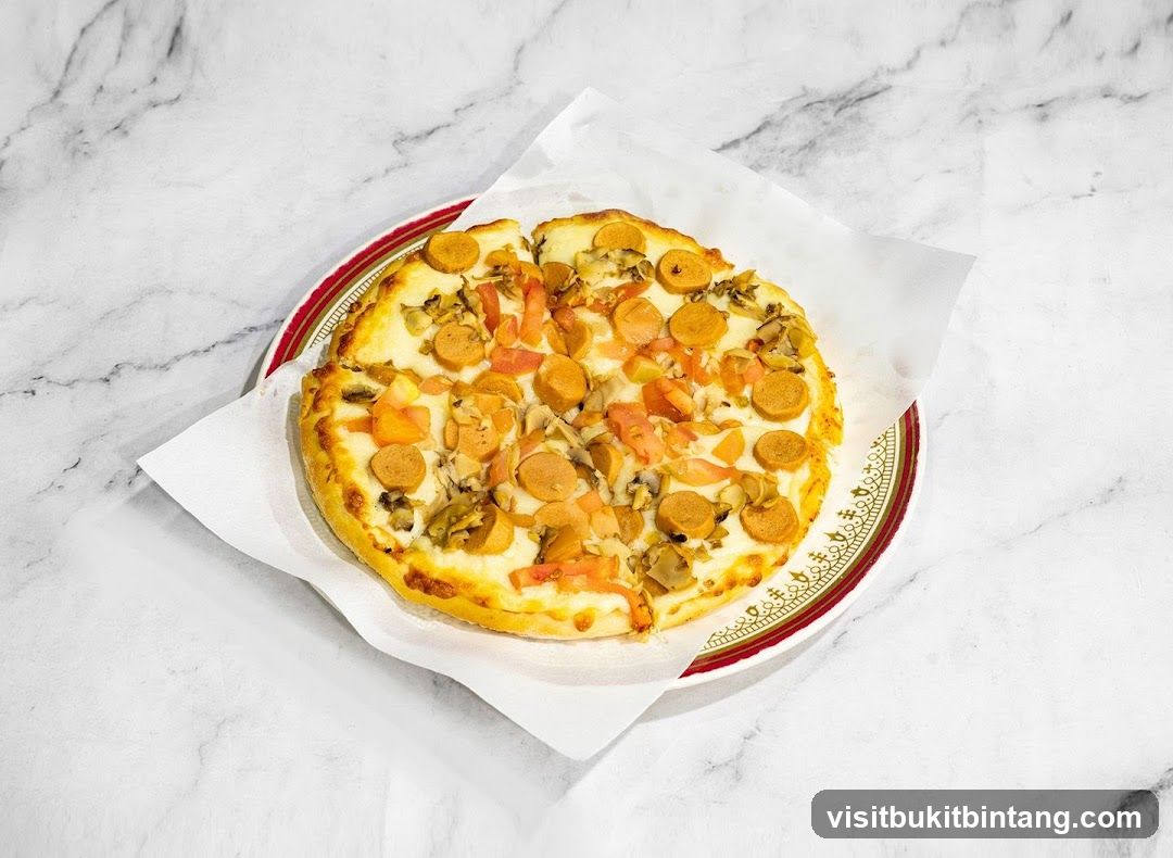 Pizza with Sausage and Mushrooms