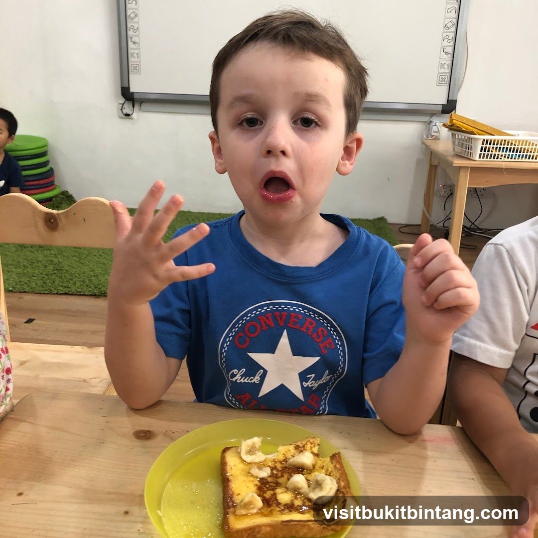 Boy eating French toast
