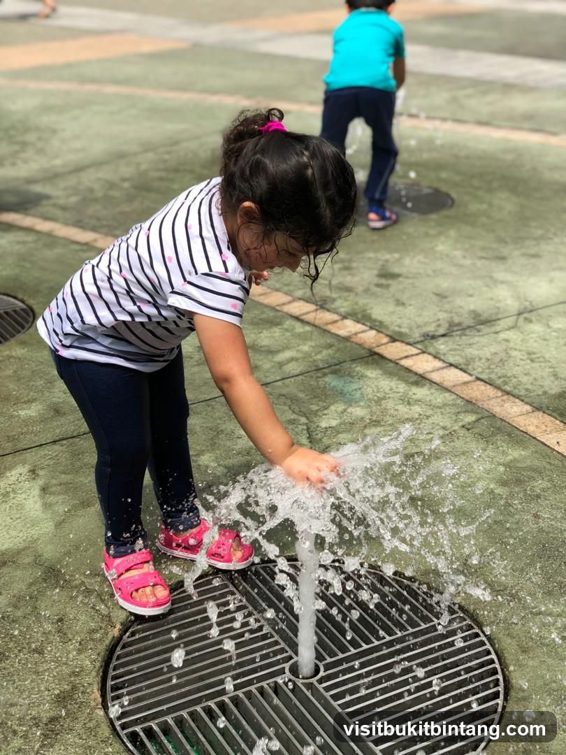 Children playing in a splash pad