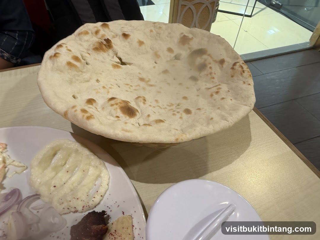 Flatbread with dips and salad