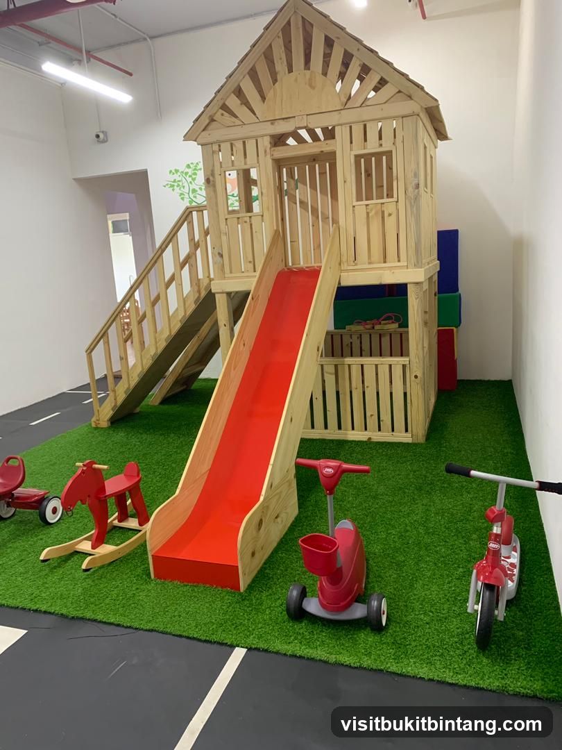 Indoor Playground with Wooden Play Structure