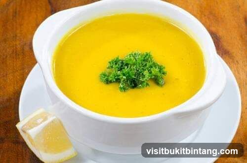 Yellow Soup with Garnish