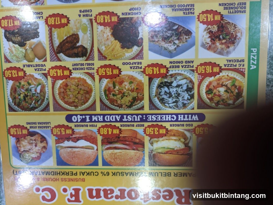 Restoran F. C. Menu