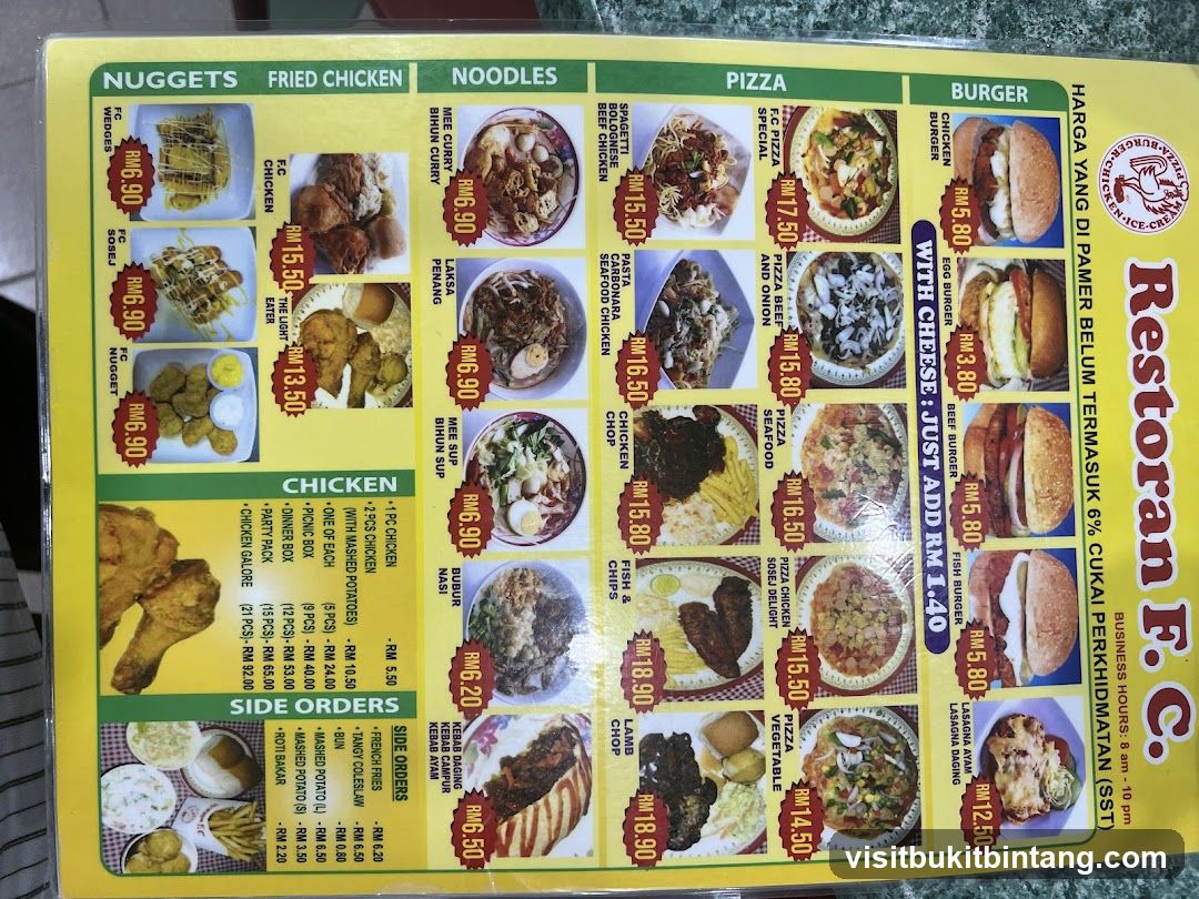 Restoran F. C. Menu