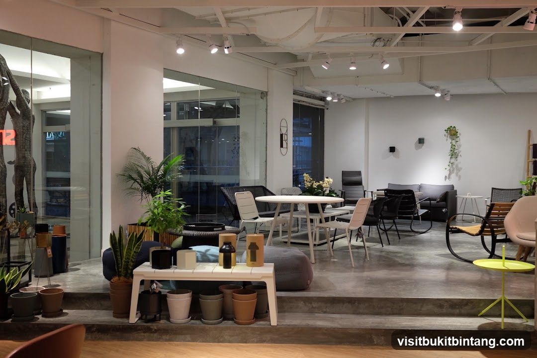 Interior of a modern furniture showroom or cafe