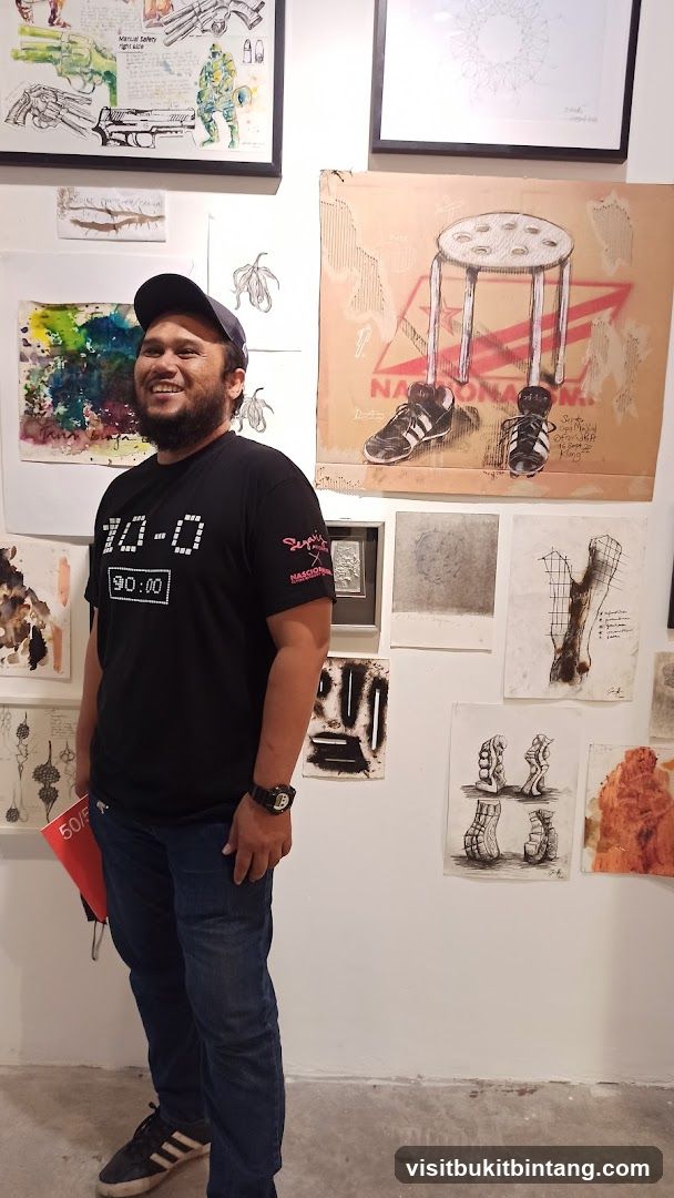 Art Exhibition with Visitor