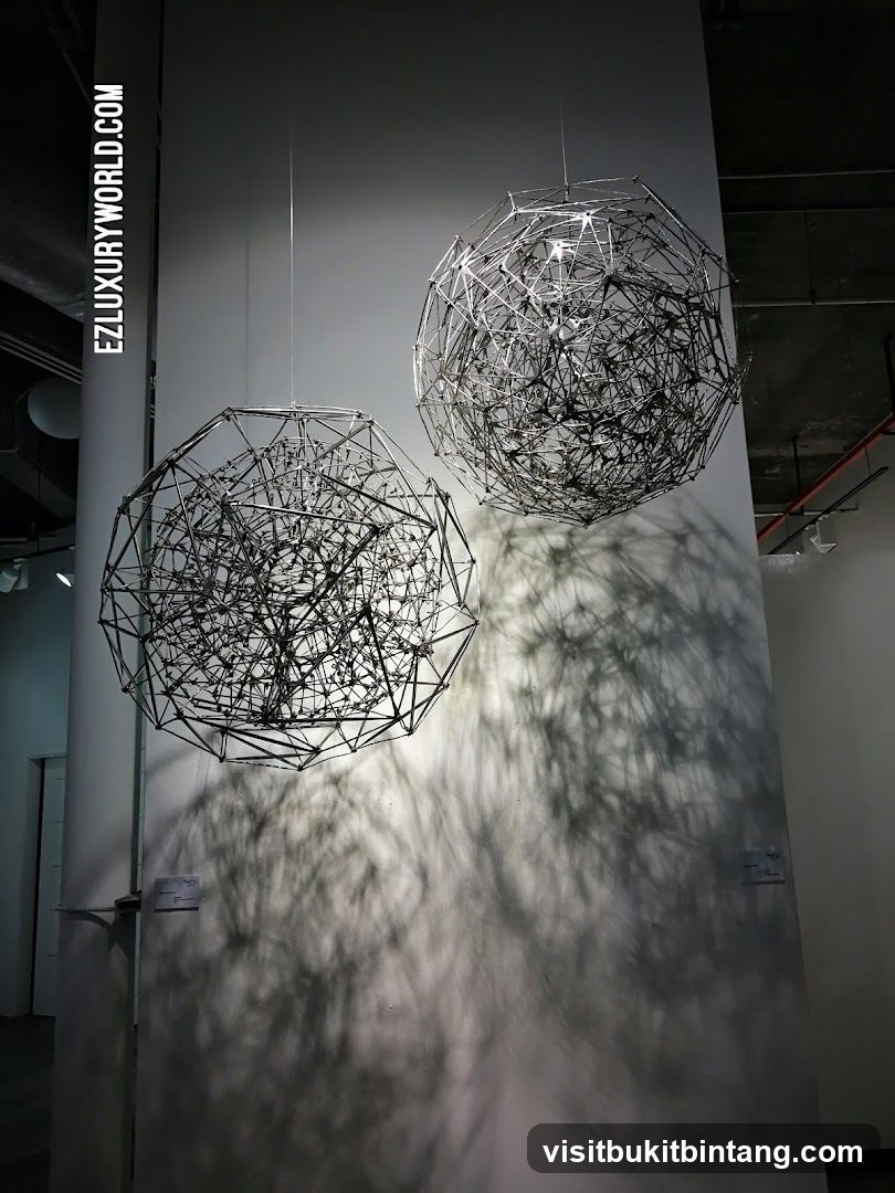 Abstract Wire Spheres Sculpture