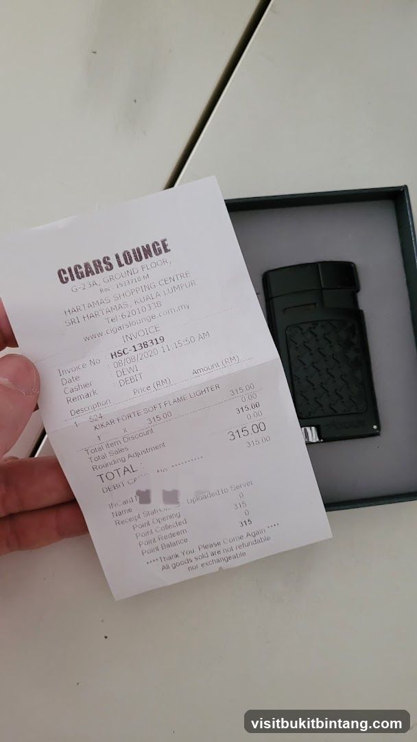 Receipt and Lighter