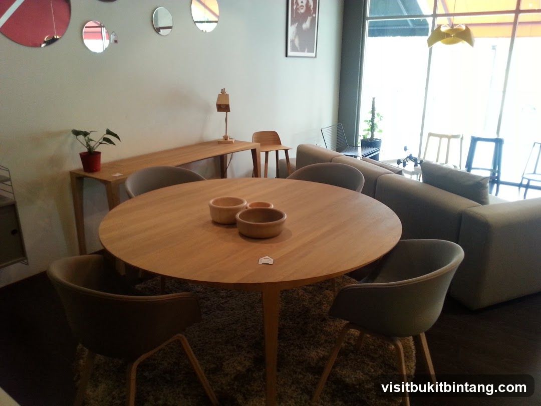 Interior of a modern furniture or cafe space