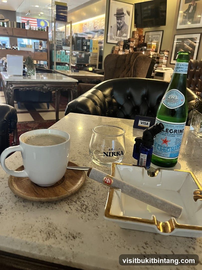Cafe Interior with Coffee and Cigars