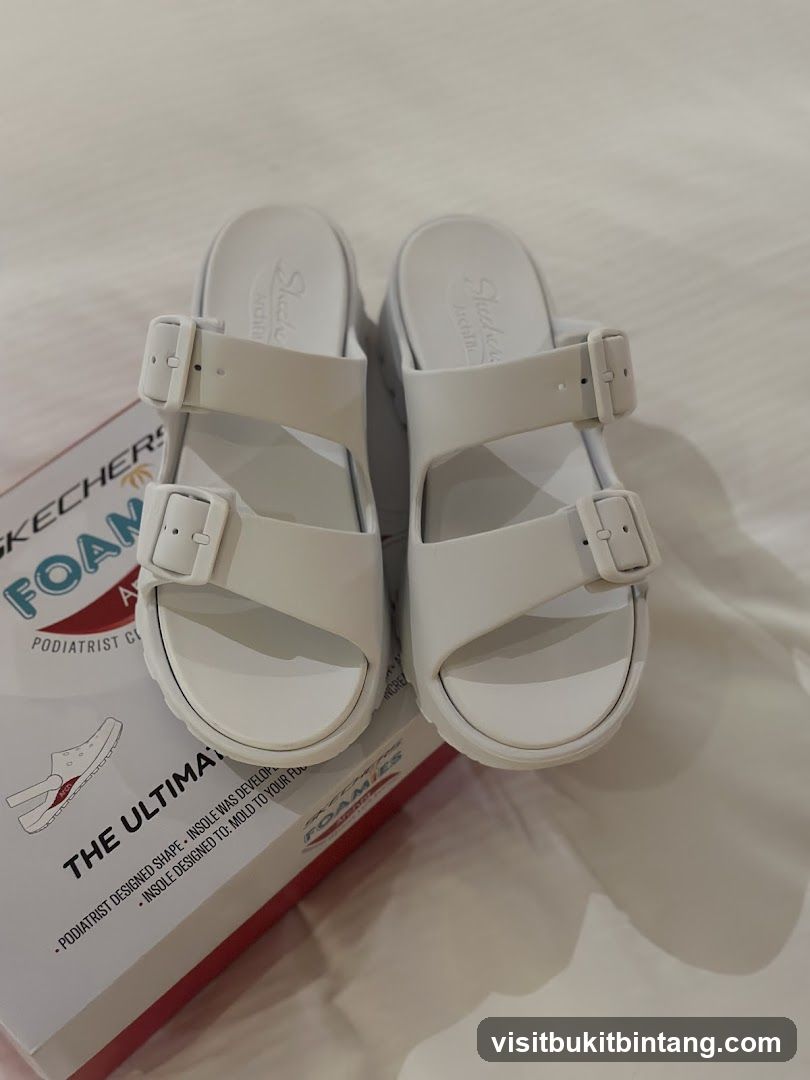 White Skechers Sandals