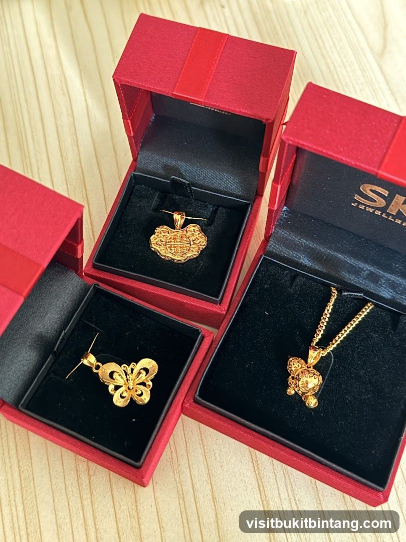 Gold Pendants in Gift Boxes