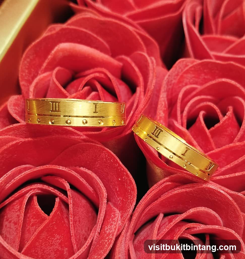 Gold Rings on Red Roses