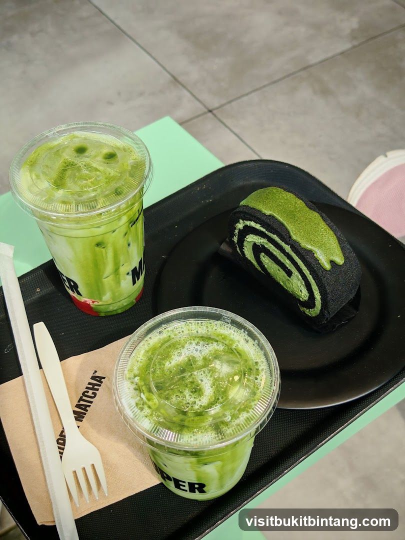 Matcha Drinks and Cake