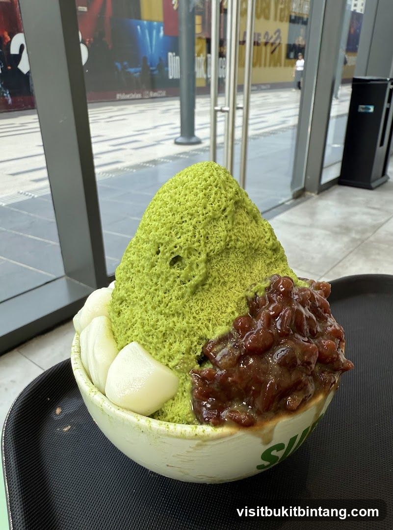 Matcha Shaved Ice with Red Bean and Mochi