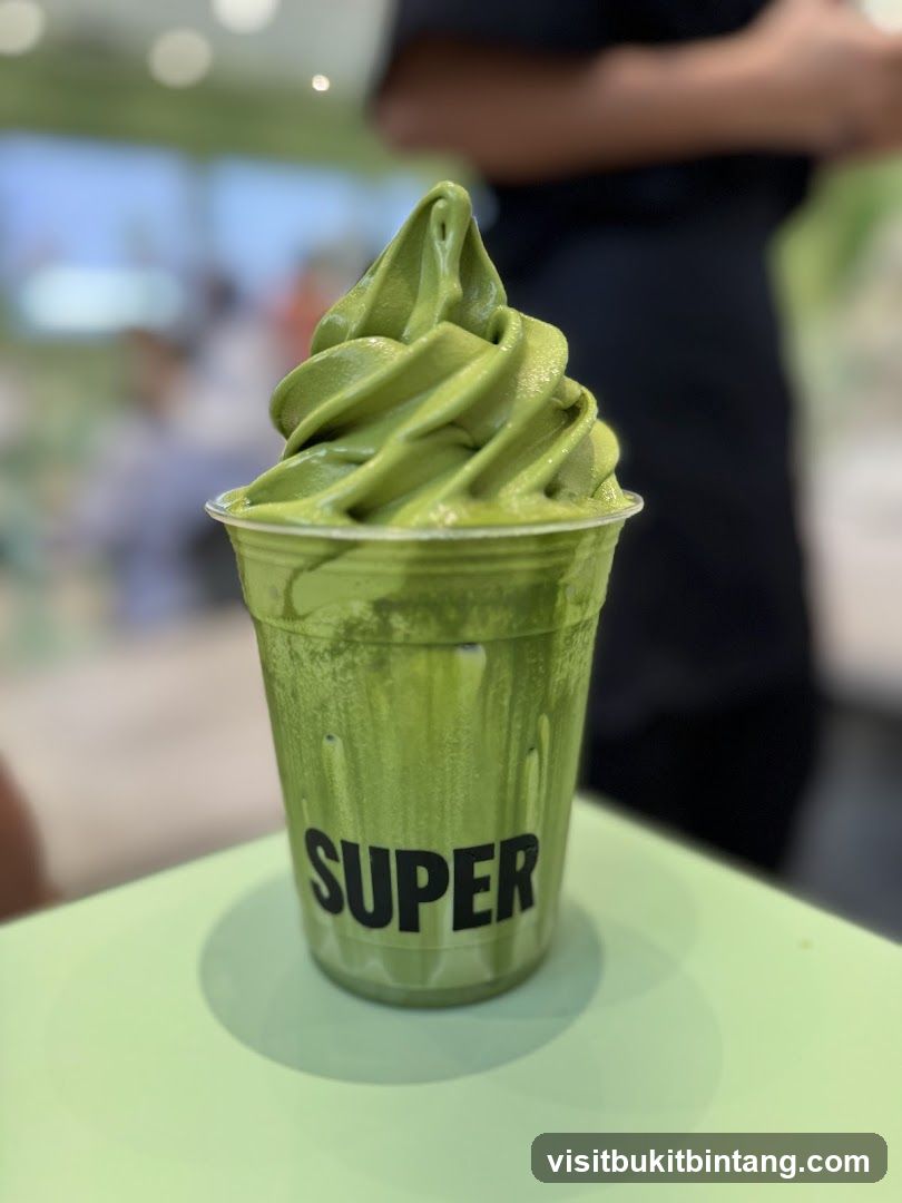 Green Soft Serve Ice Cream