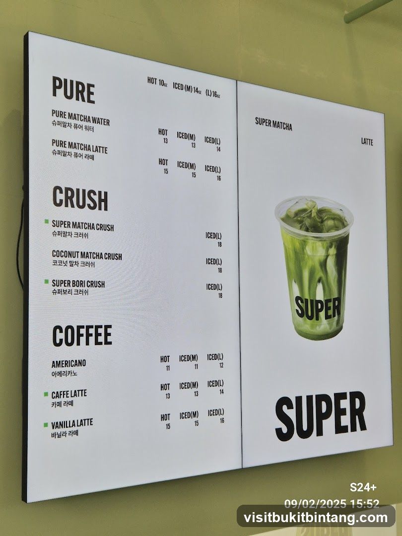 Super Matcha Menu