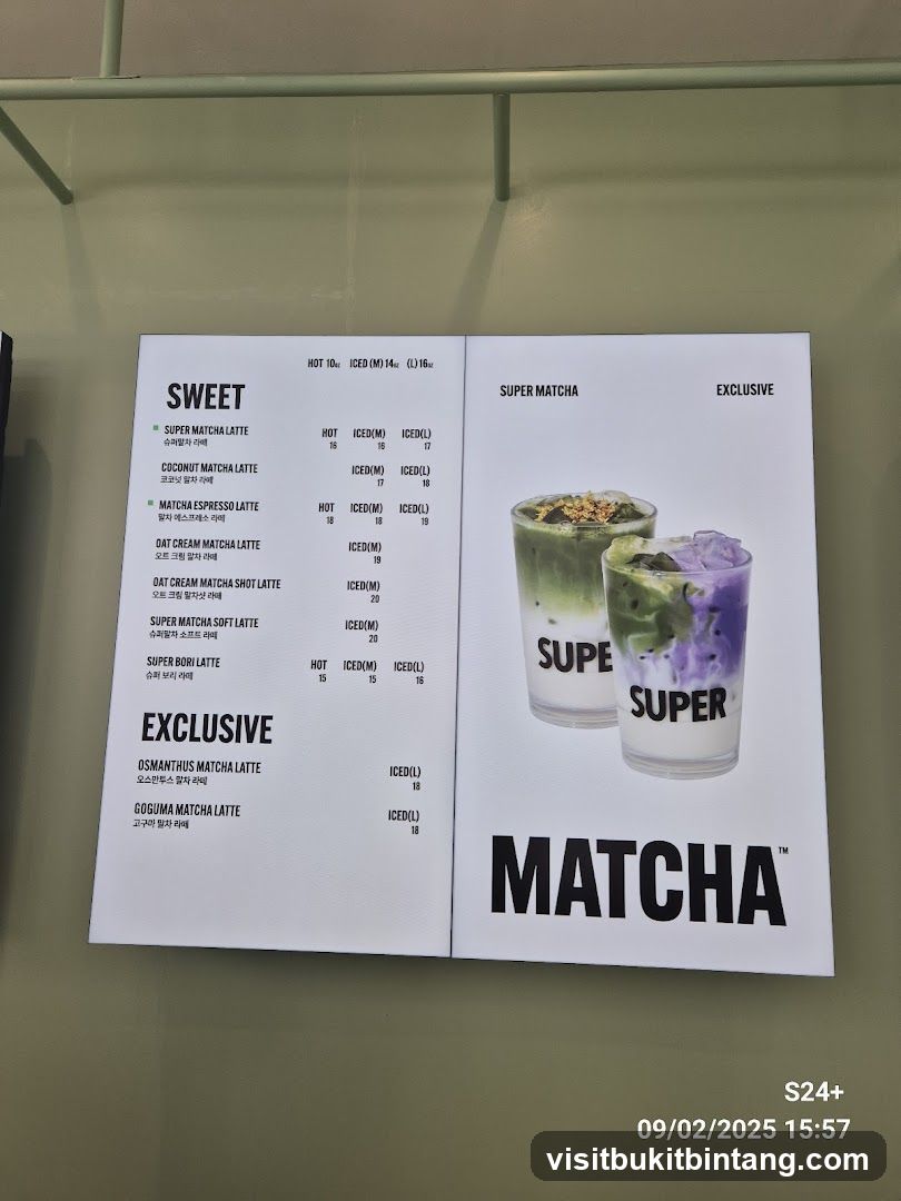 Matcha Menu