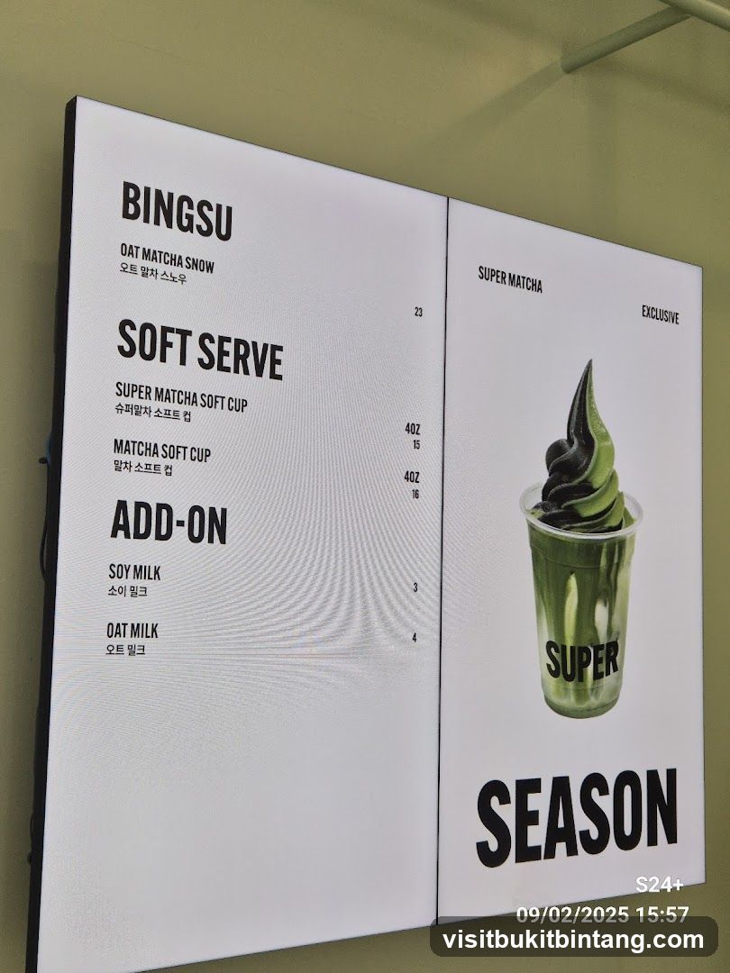 Bingsu Menu