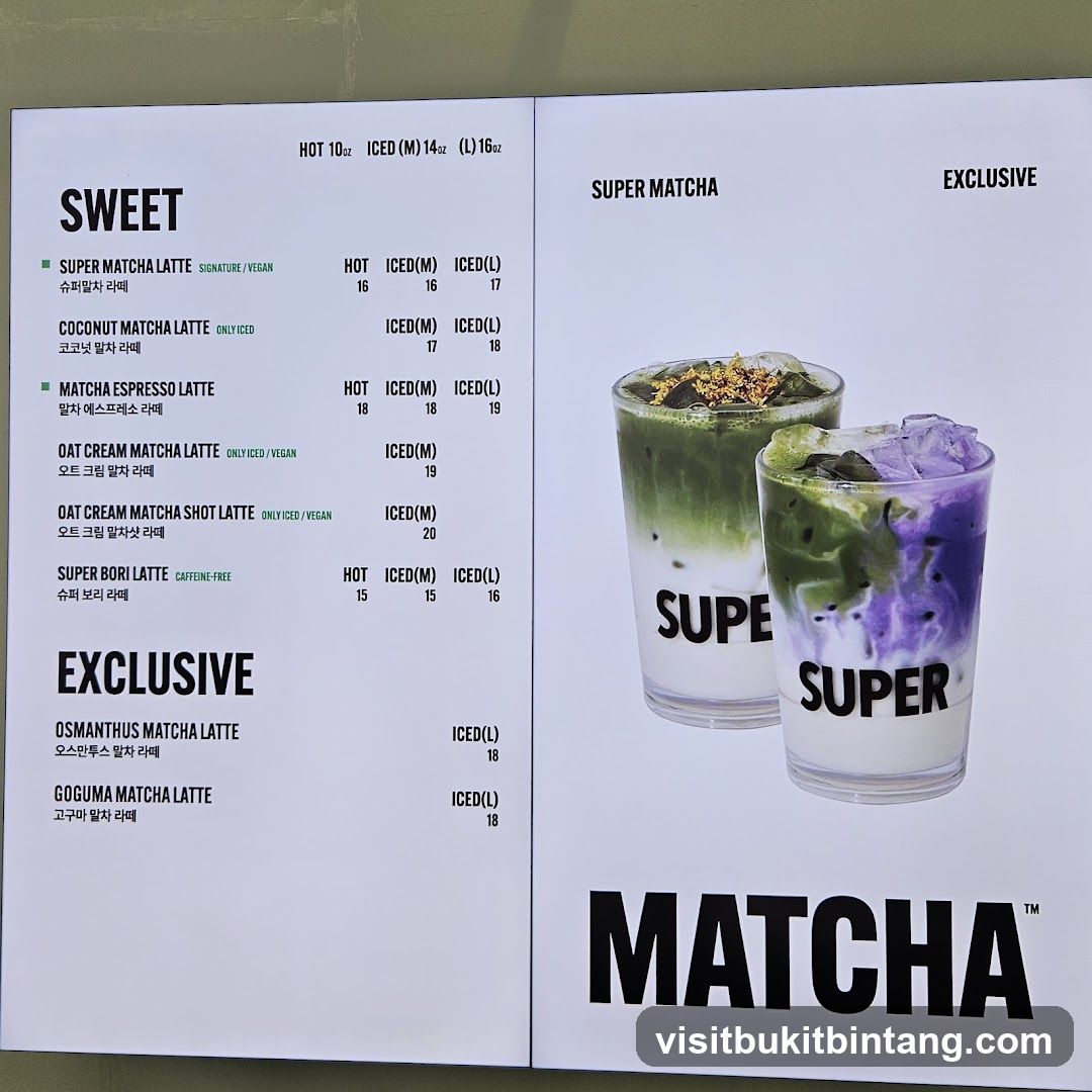 Matcha Menu