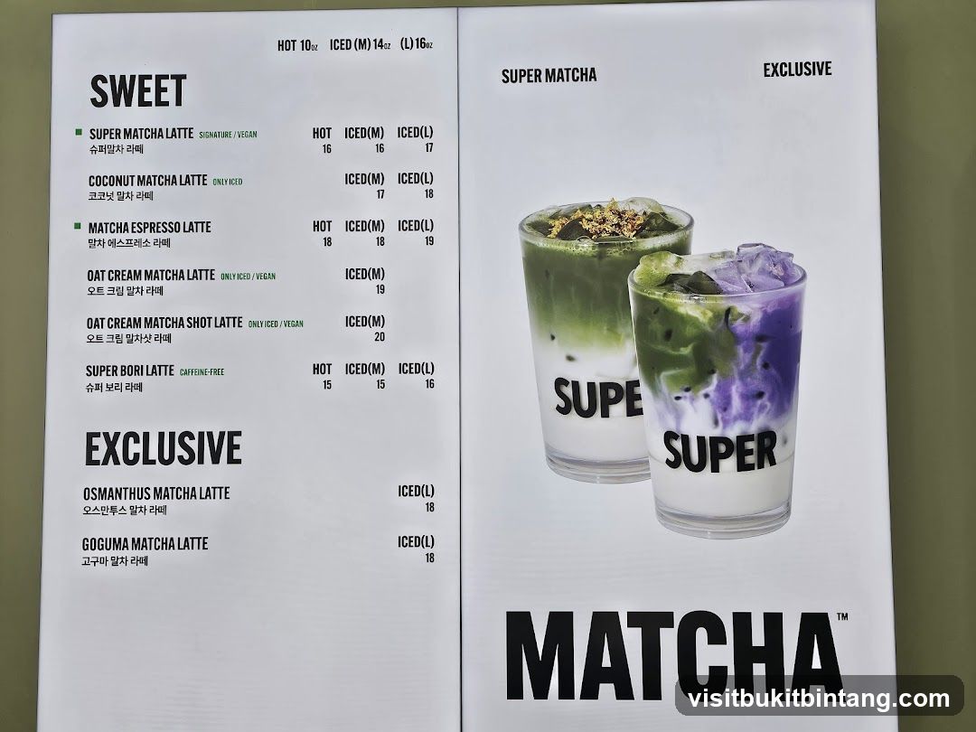 SUPER MATCHA Menu