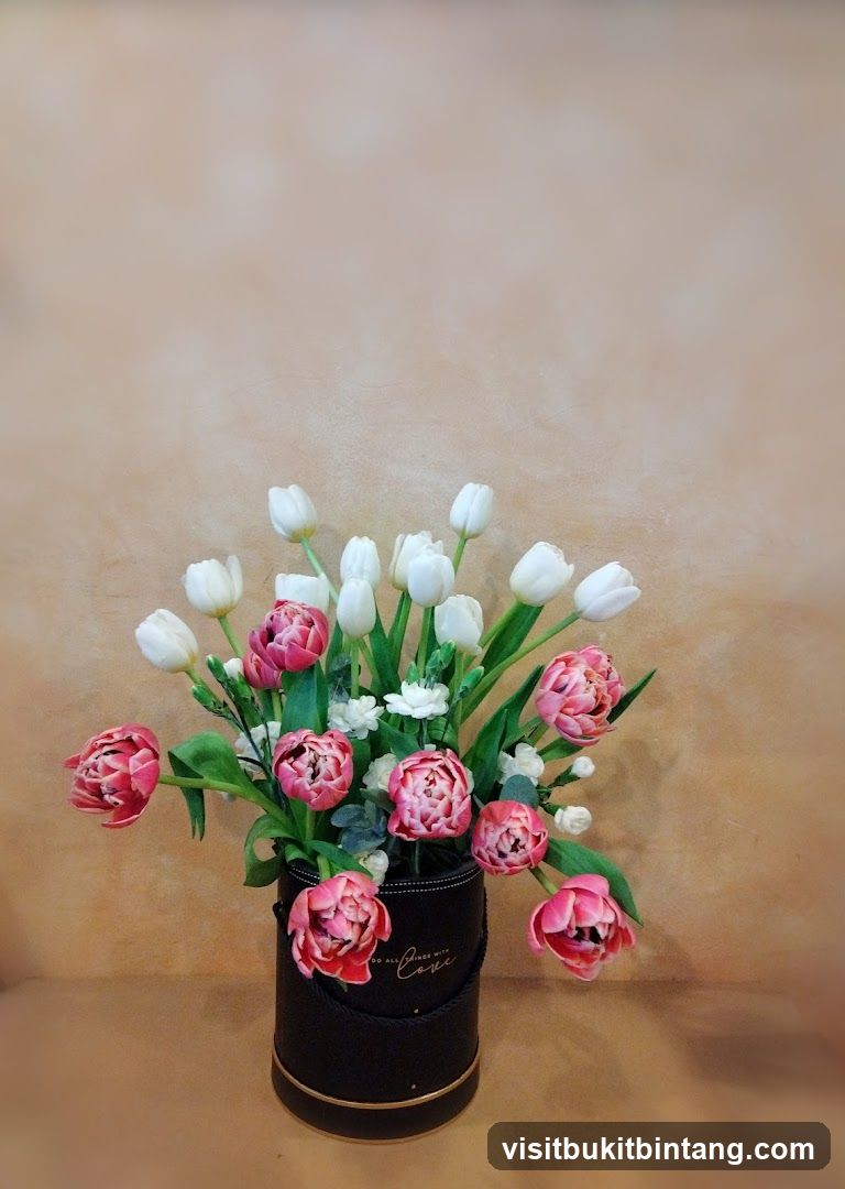 Flower Bouquet in Black Vase